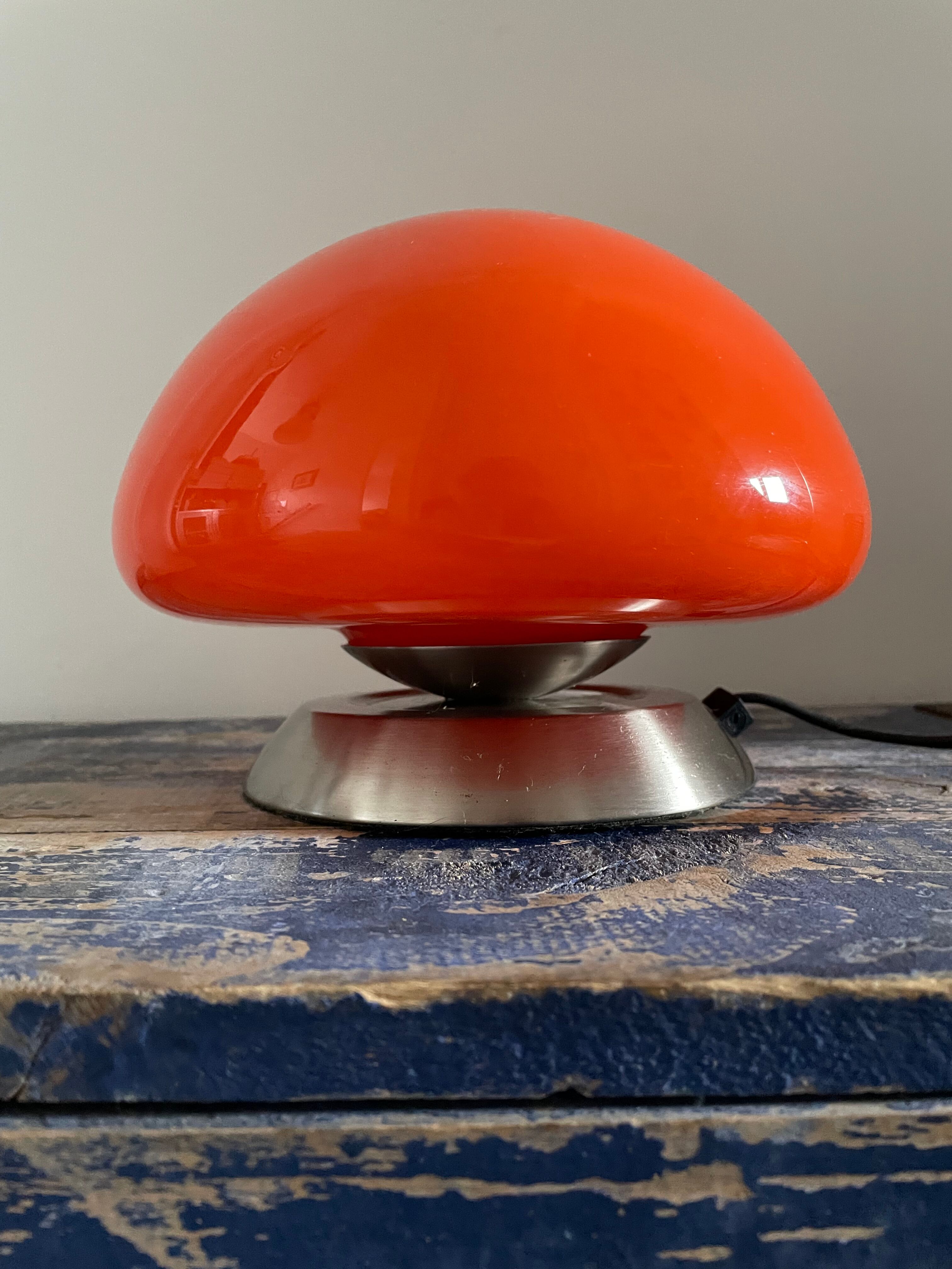 Orange mushroom lamp tactile