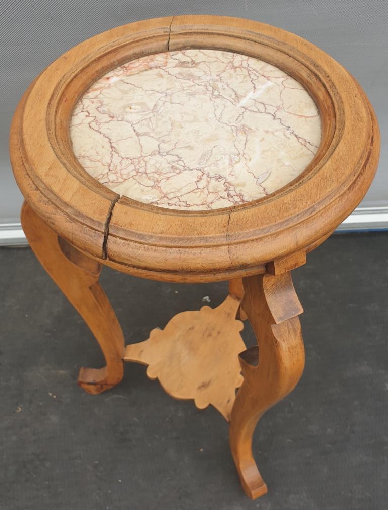 Sellette Art Nouveau Poirier and pink marble