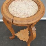 Sellette Art Nouveau Poirier and pink marble