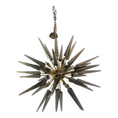 Contemporary Smoked “Spikes” Murano Glass Sputnik Chandelier