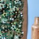 Painting a4 on paper flowers buds and green leaves by céline caux