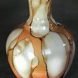 Vase soliflore in enamelled opaline decoration of pearly patterns 20 cm