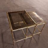 2 brass nest of tables, maison jansen