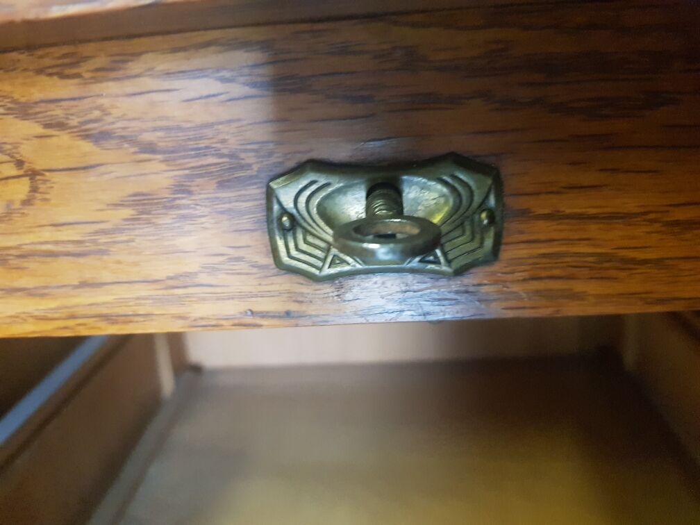 Meuble classeur de notaire à rideaux chêne