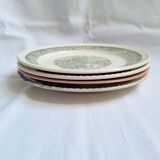 Vintage flat plates green blue pink