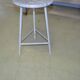 Round industrial stool in grey metal - mid-century style from the 1960s