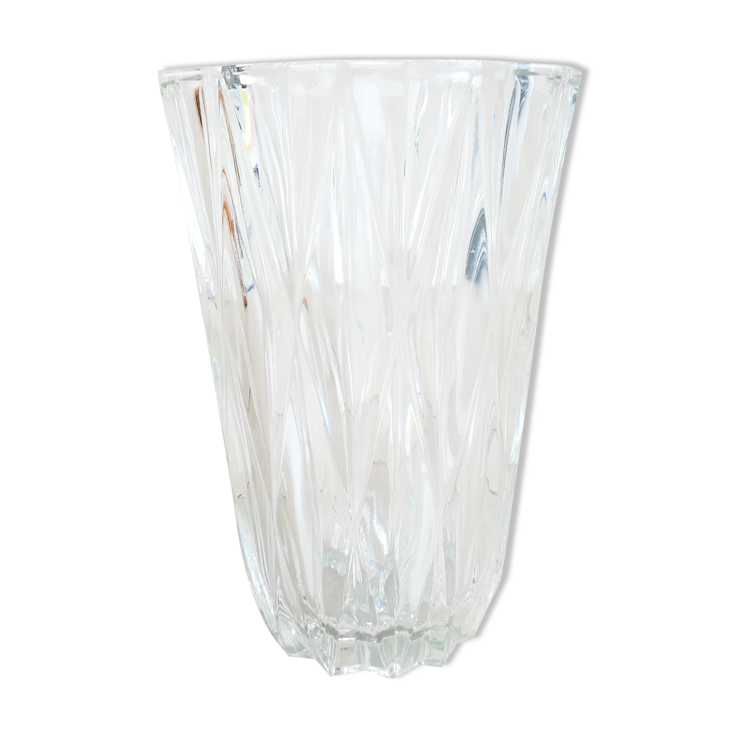 Faceted glass vase