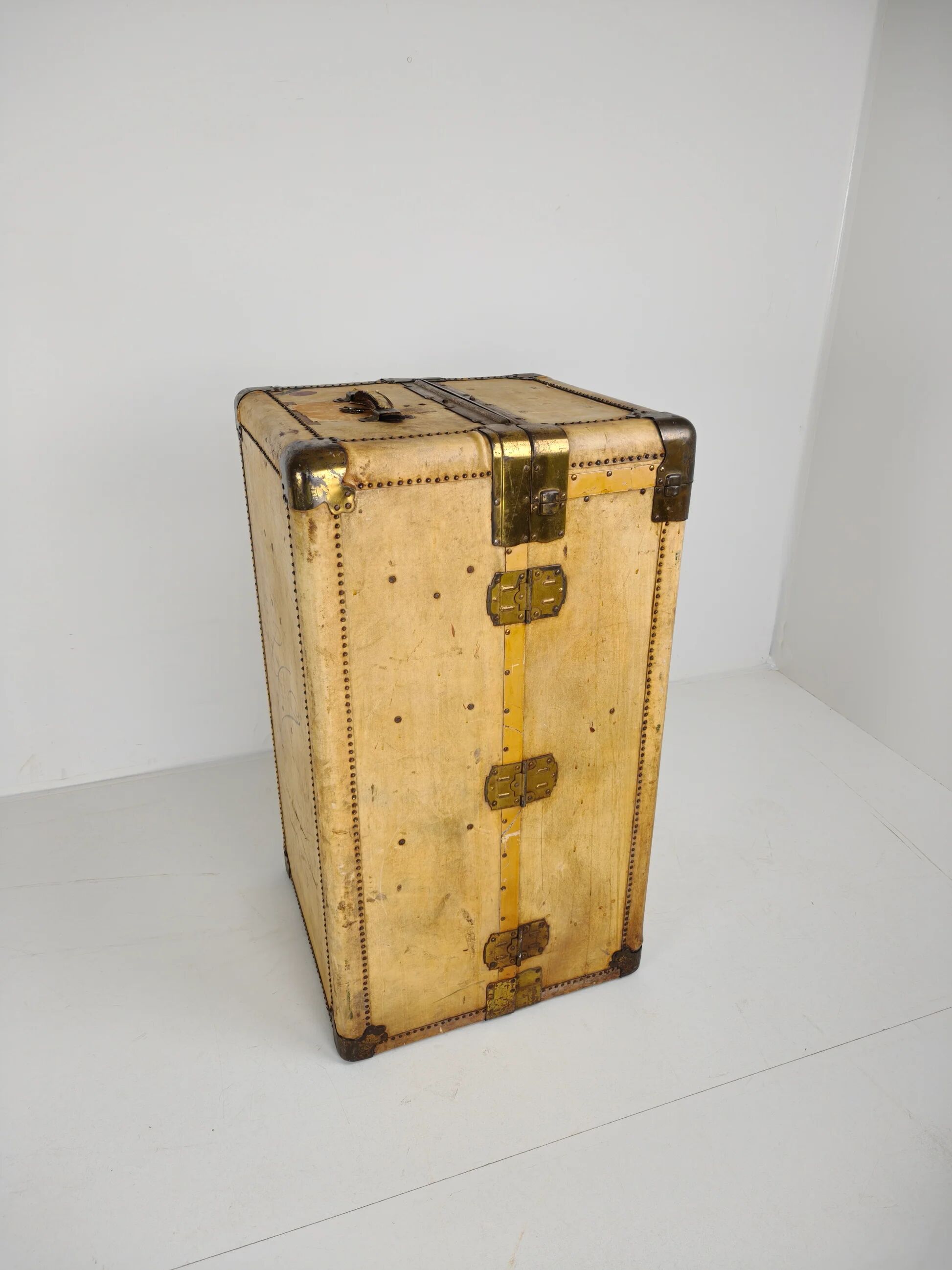 1930s wardrobe steamer trunk by Hartmann – goat skin chest