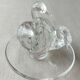 Old crystal ring, swan couple décor, Lalique