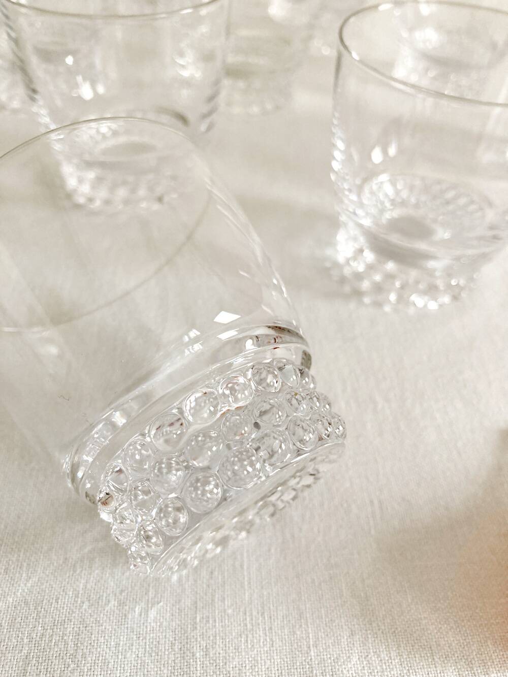 13 crystal white wine glasses, 1950s