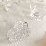13 crystal white wine glasses, 1950s