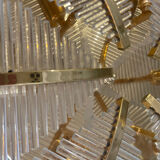 Maison Sciolari glass and gilt wall lamp, Palm model! Italy 1980