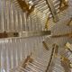 Maison Sciolari glass and gilt wall lamp, Palm model! Italy 1980