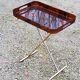 Gold metal side table with tortoiseshell lucite top from the 70s