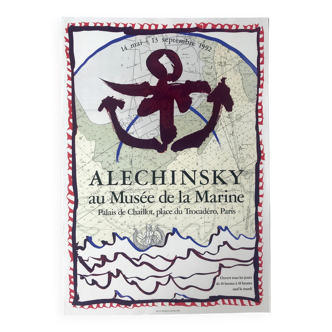 Affiche originale en lithographie de Pierre ALECHINSKY, Musée de la Marine, 1992