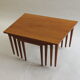 Scandinavian long teak coffee table set of 4 nest of tables 1960s