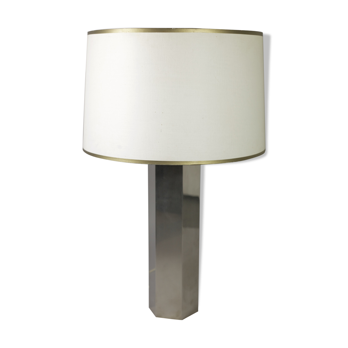 Hexagonal lamp in chromed steel France circa 1970
