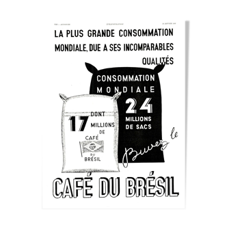 Vintage poster 30s Café du Brésil