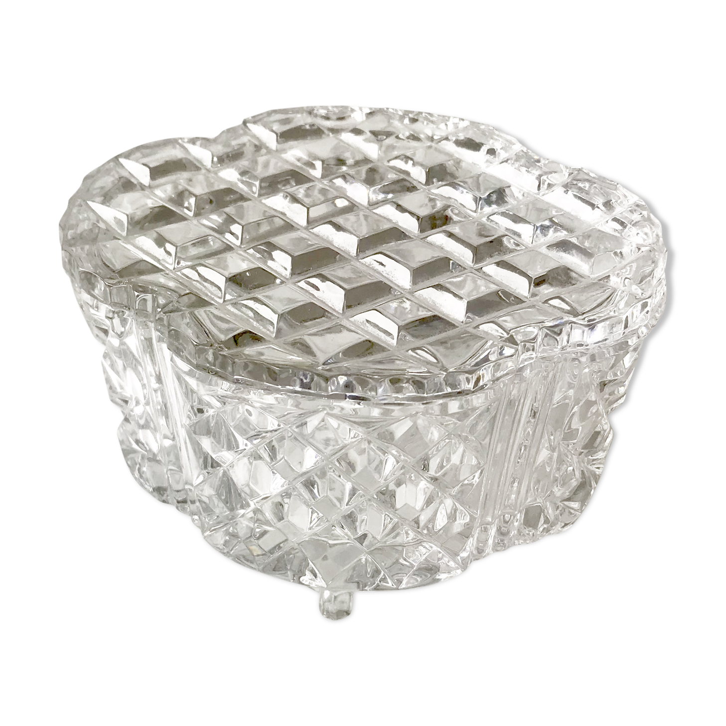 Vintage cut crystal candy box