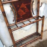 Front coat holder with 1930s bamboo patère mirror