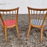 Pair of blue and red Scandinavian chairs