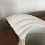 White vase with wave effect and golden edging