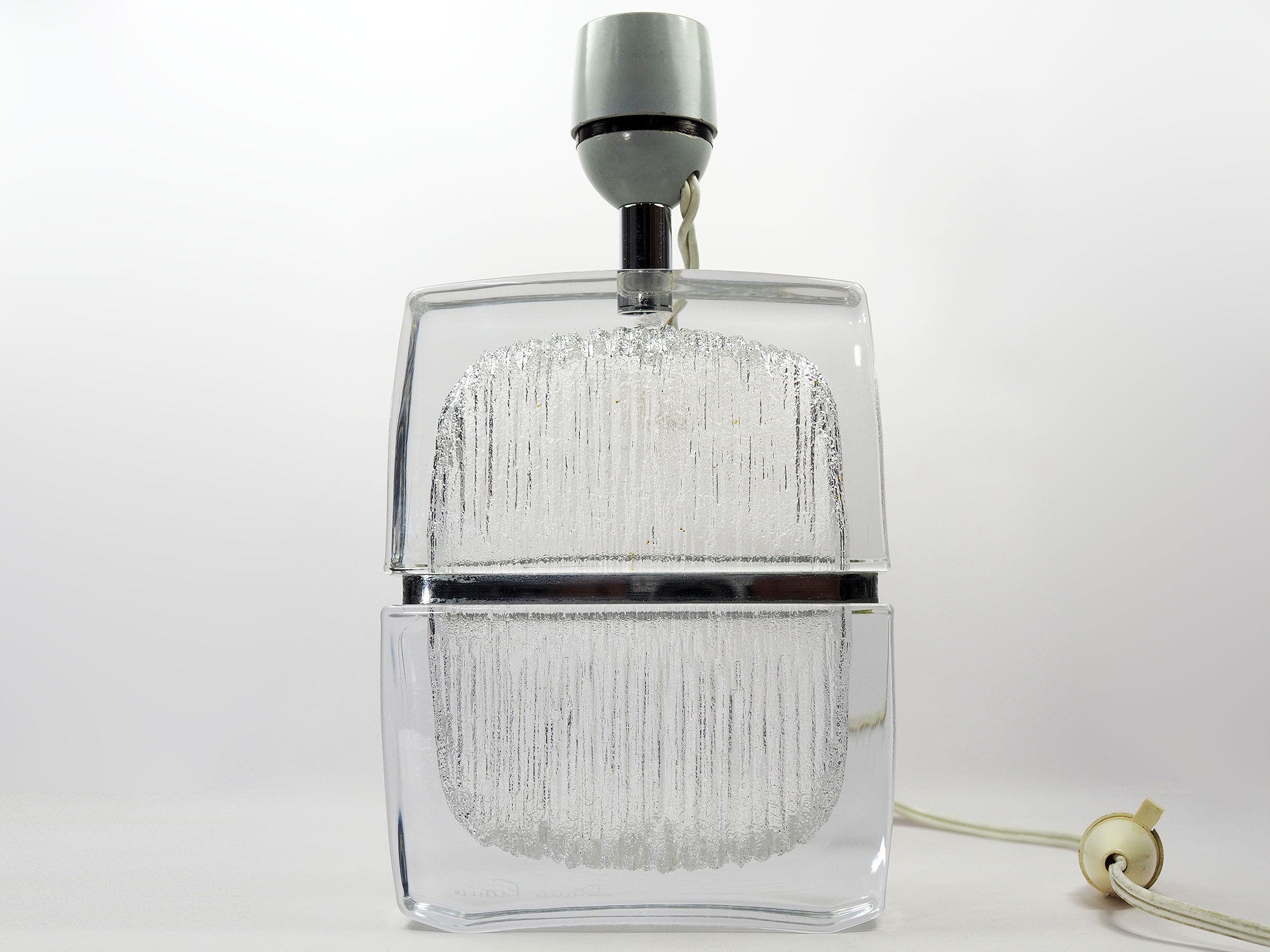 Daum France Mid-Century Crystal Table Lamp-1960s