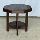 Pedestal table or small octagonal side table quadripod base with modernist spacer