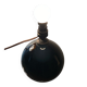 Black opaline glass globe lamp