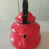 Vintage enamelled sheet metal kettle