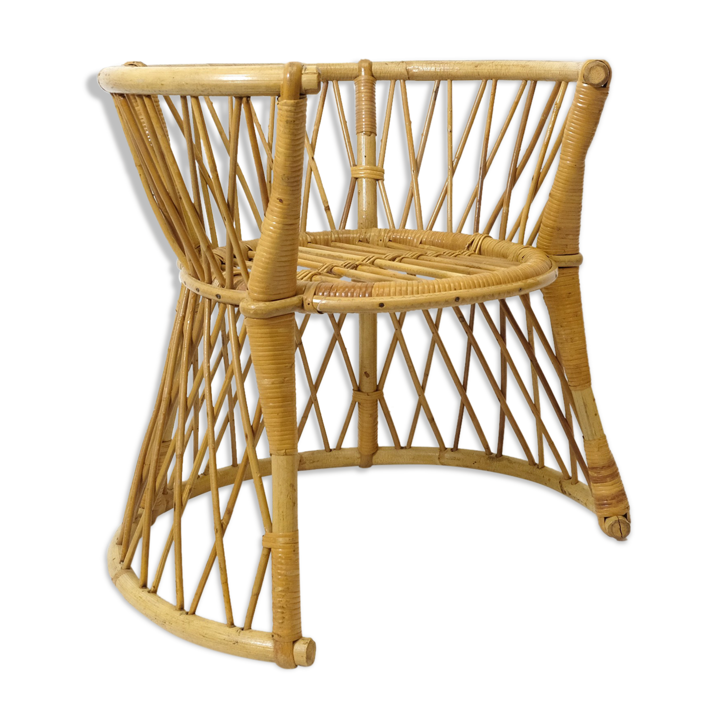 Rattan children's chair from the 1960s to 1970