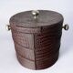 Regency leather ice bucket with tongs, Italy, 1970s