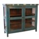 Old glazed sideboard in original blue patina Burmese teak