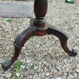 Table de chevet, table d'appoint ancienne style Louis XVI en bois et plateau en marbre