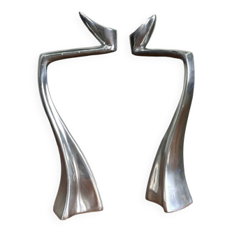 Set of Arclumis Swan candlesticks designed by Matthew Hilton