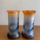 Pair of Art Nouveau painted glass vases