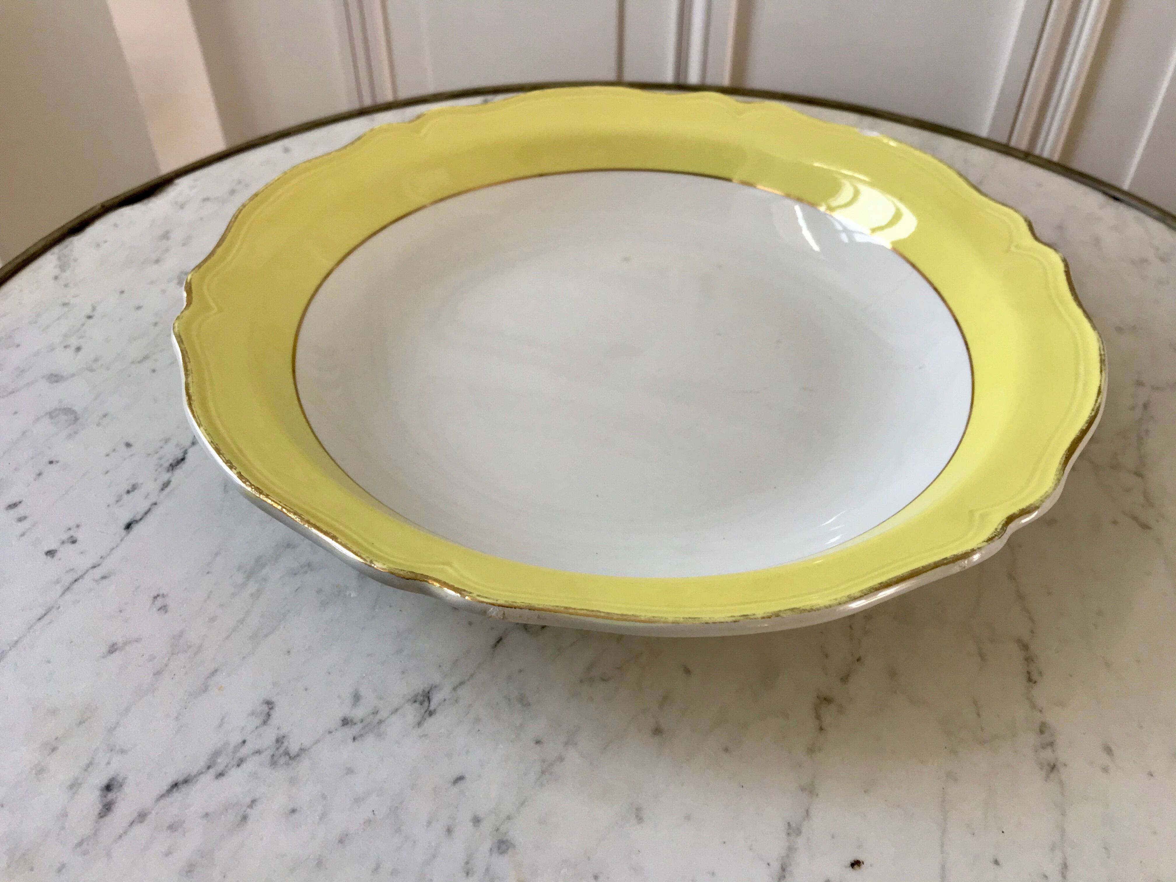 hollow dish Moulin des Loups canary yellow 50s