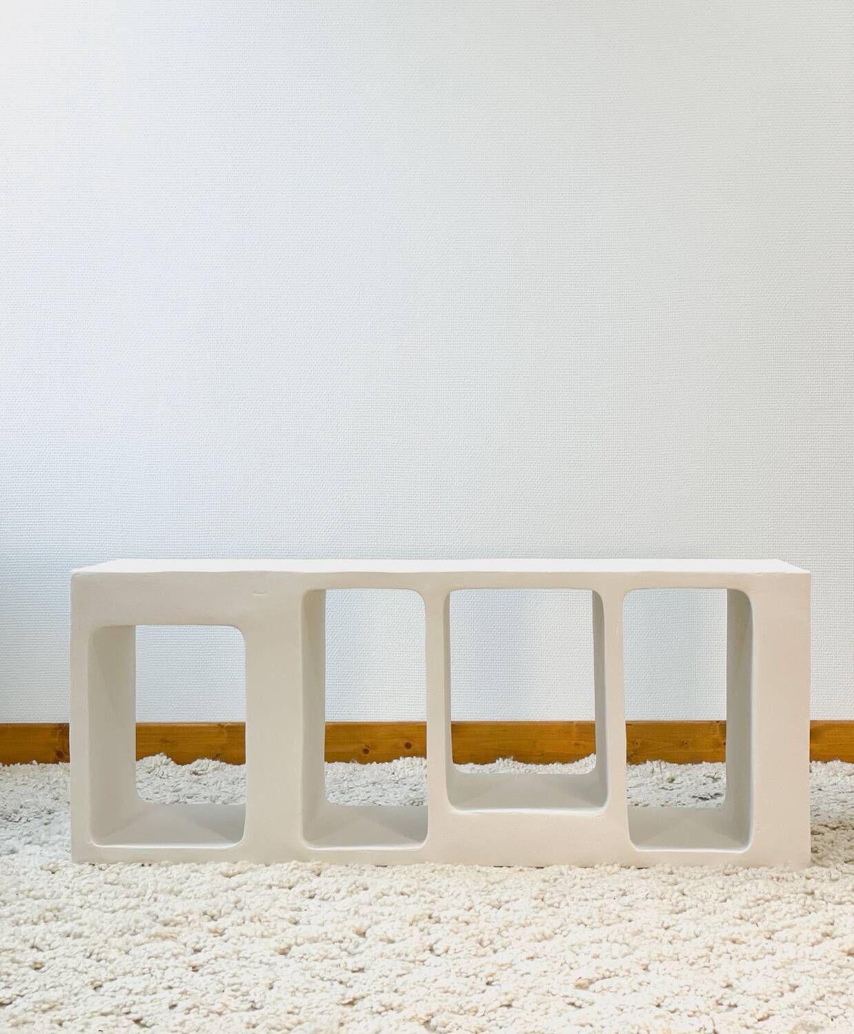 Concrete shelf - Length 100 cm - 4 niches - Mineral n°1
