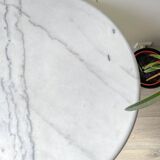 Authentic Parisian Bistro Table - Marble and Cast Iron, 1920s Style