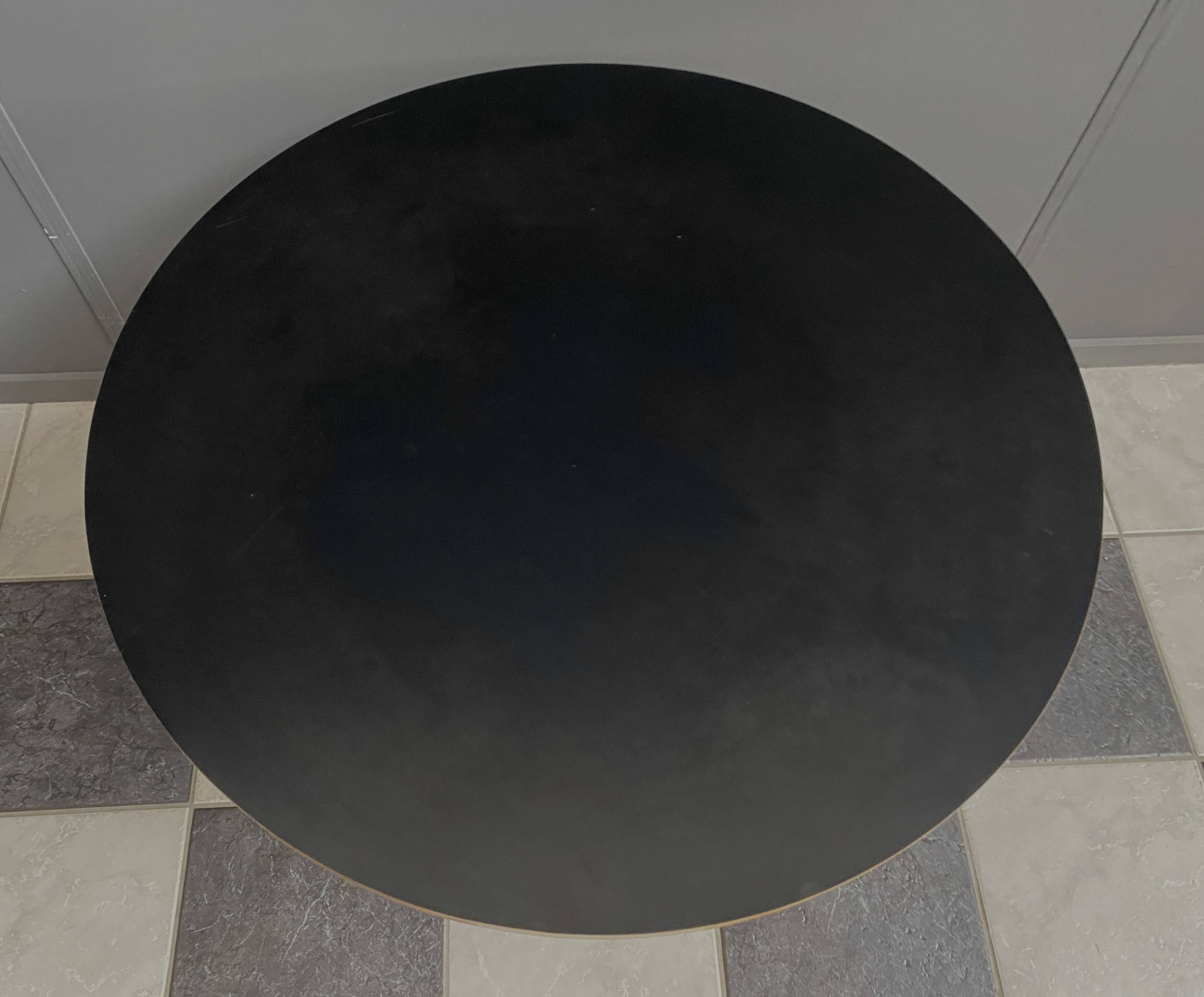 Black formica round coffee table 1960s