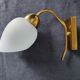 Wall lamp in brass and vintage opaline