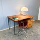 Bureau par Herbert Hirche pour Holzäpfel, teck avec acier tubulaire, années 1960.