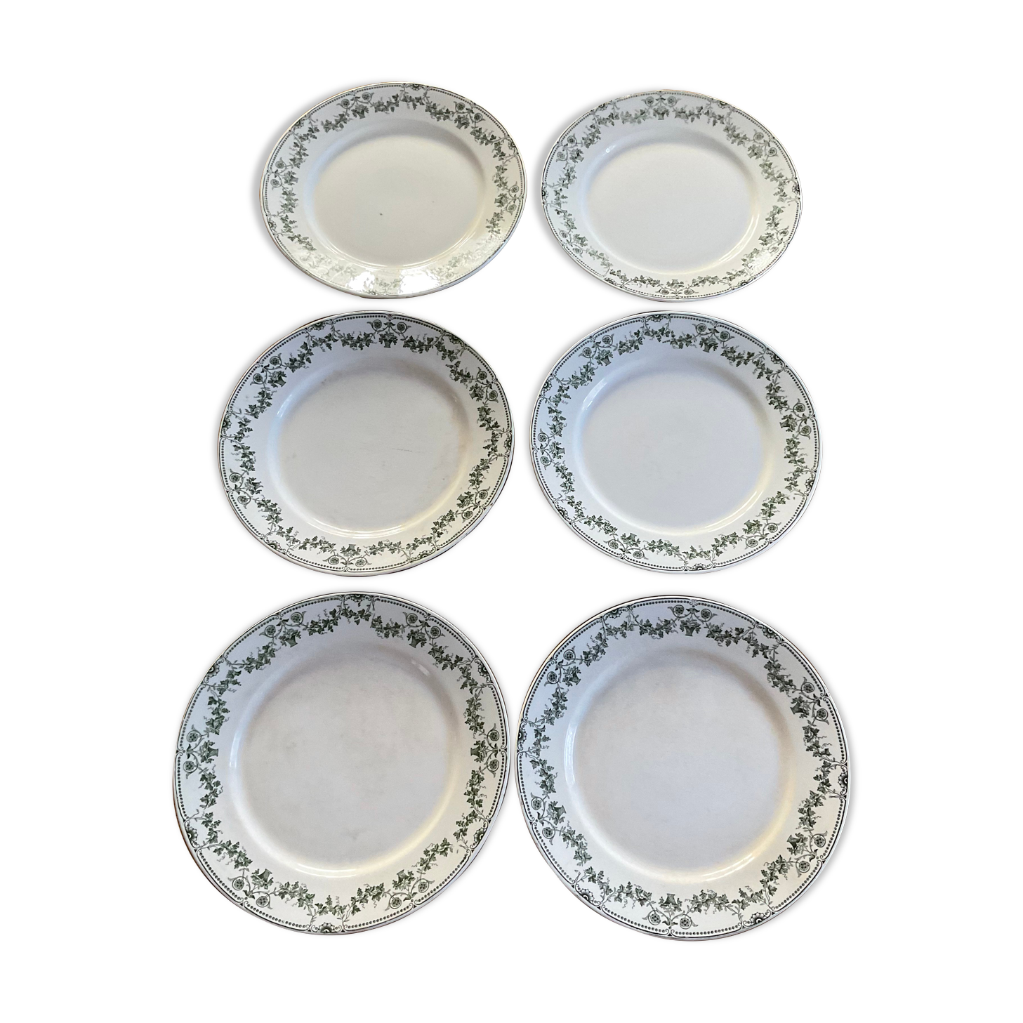 Set 6 flat plates badonviller model champagne