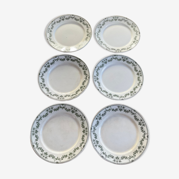 Set 6 flat plates badonviller model champagne