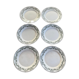 Set 6 flat plates badonviller model champagne