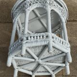 ROUND COFFEE TABLE IN WHITE RATTAN