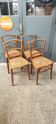 série 4 ancienne chaises bistrot bois assises cannées