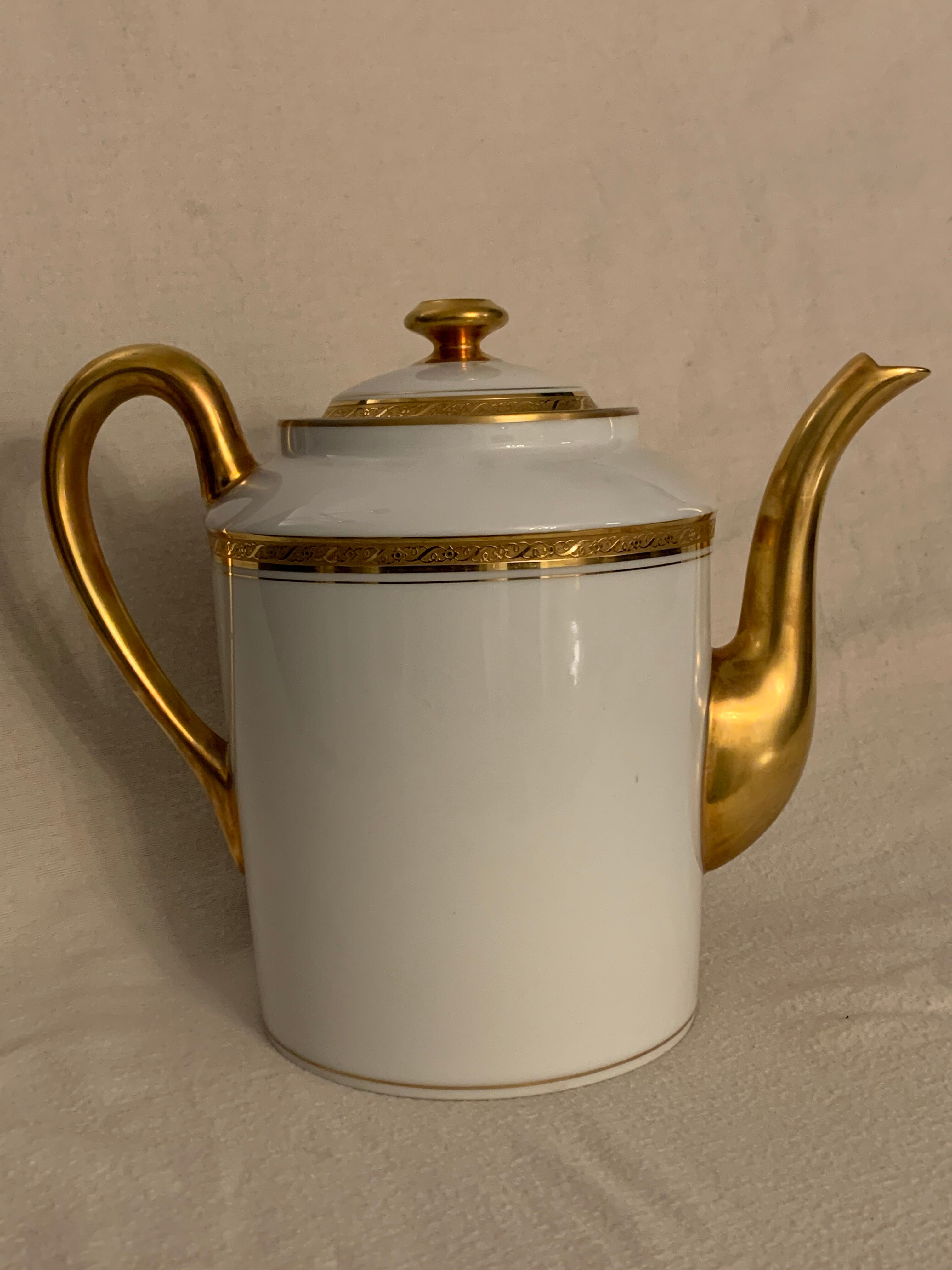Pourer, teapot or coffee maker, and milk pot Jammet Seignolles Limoges