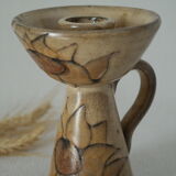 Ceramic candle holder Vallauris decoration Sunflower
