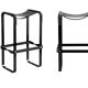 Pair of black metal stools without a backrest.